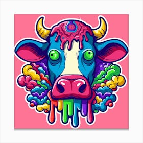 Psychedelic Cow Canvas Print