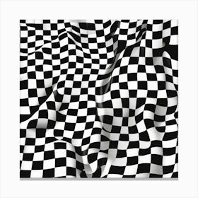 Black And White Checkered Cloth Canvas Print