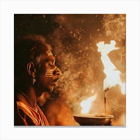 Man With Fire Canvas Print