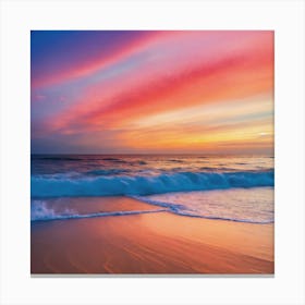 Beach Sunset Rainbow Canvas Print