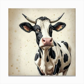 Cow With Horns 7 Canvas Print