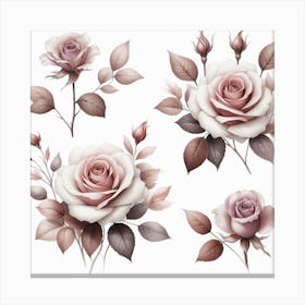 Mauve Roses 3 Canvas Print