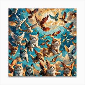 Flying Cats Canvas Print