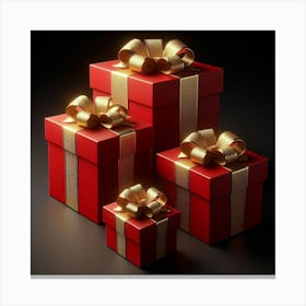Red Gift Boxes 1 Canvas Print