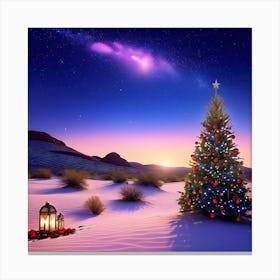 Christmas Tree In The Desert Canvas Print