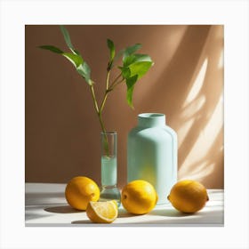 Lemons And Vase Canvas Print