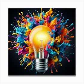 Bright Light Bulb Canvas Print