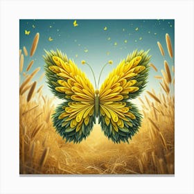 Yellow Butterfly Art Canvas Print