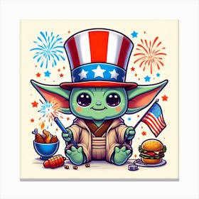 Din Grogu On The 4th Of July Star Wars Art Print Canvas Print