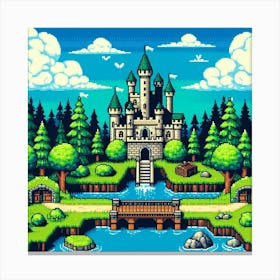 8-bit castle 2 Canvas Print