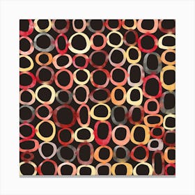 Abstract Warm Watercolor Circles in the Dark Canvas Print