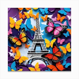 Paris With Butterflies 41 Canvas Print