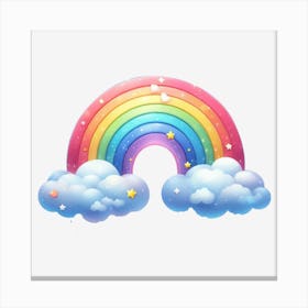 Rainbow And Clouds Canvas Print