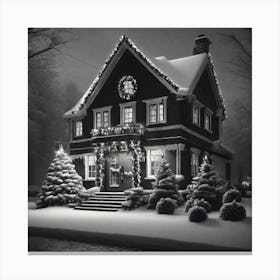 House In The Snow 3 Canvas Print