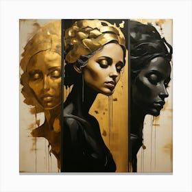 Gold And Black 4 Canvas Print