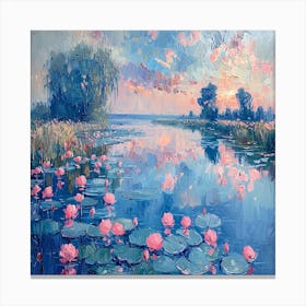 Pink Water Lilies Canvas Print