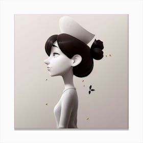 Girl In A Hat Canvas Print