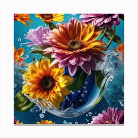 Flowers In The Water 2 Canvas Print