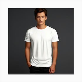 Mock Up Tshirt Blank Plain Cotton Unprinted Simple Minimalist Canvas Customizable Basic (12) Canvas Print