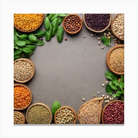 Legumes As A Frame (1) Canvas Print