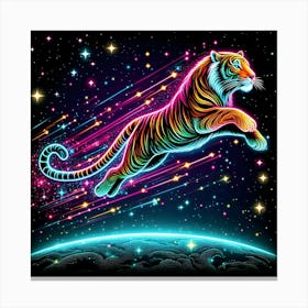 Tiger In Space Canvas Print