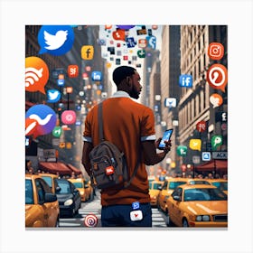 Social Media Icons Canvas Print