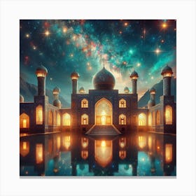 Islamic Mosque At Night Canvas Print