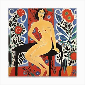Floral Woman Pose, The Matisse Inspired Art Collection Canvas Print