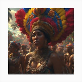 Woman In A Colorful Costume 1 Canvas Print