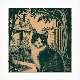 Cat In The Garden 3 Canvas Print