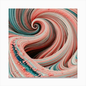 Close-up of colorful wave of tangled paint abstract art 27 Canvas Print