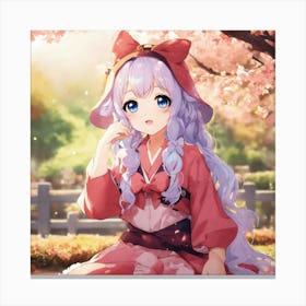 Kawaii Anime Woman Pose Poster (1) Canvas Print