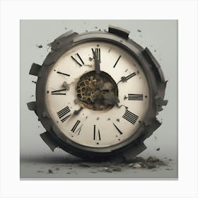 Broken clock Canvas Print