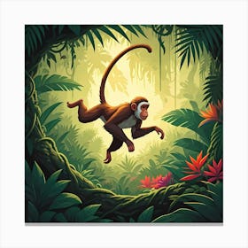 Swinging Monkey Canvas Print