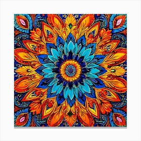 Mandala, Psychedelic Flower, Paisley Explosion A Vibrant Tapestry With A Dense Paisley Pattern Use A Variety Of Colors Canvas Print