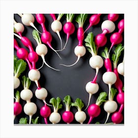Radishes In A Heart Shape Canvas Print