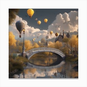 Hot Air Balloons Landscape 11 Canvas Print