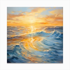 Sunset Over The Ocean 12 Canvas Print