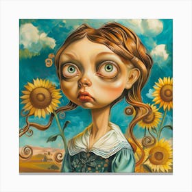 Sunflower Girl 1 Canvas Print