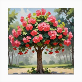 Geranium Tree Art Print 3 Canvas Print