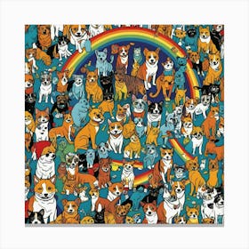 Rainbow Dogs Canvas Print