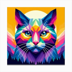 Twixie Low Poly Cat Canvas Print