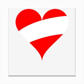 Heart Love Flag Austria Canvas Print