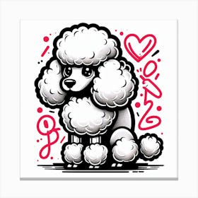 English groomed Poodle 4 Canvas Print