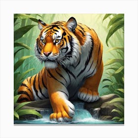 Tiger In The Jungle 1 Canvas Print