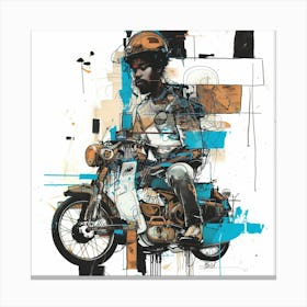 Man On A Motorcycle Canvas Print