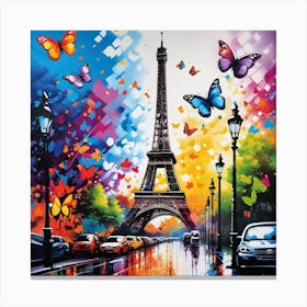 Paris With Butterflies 20 Canvas Print