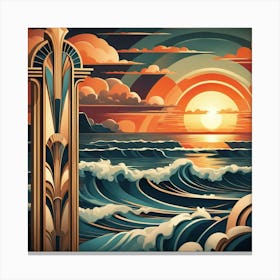 Deco Sunset Canvas Print