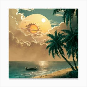 Sunset On The Beach 4 Canvas Print