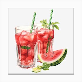 Watermelon Cocktail 19 Canvas Print